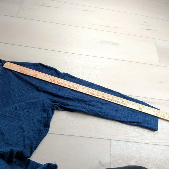 Billy Reid Slub Tuck Henley Shirt Mens XXL Heather Blue Long Sleeve Made in Peru - Picture 8 of 10